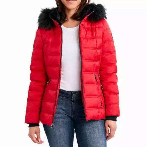 Nautica Womens Faux Fur Trim Hooded Midweight Puffer Jacket - Picture 12 of 12
